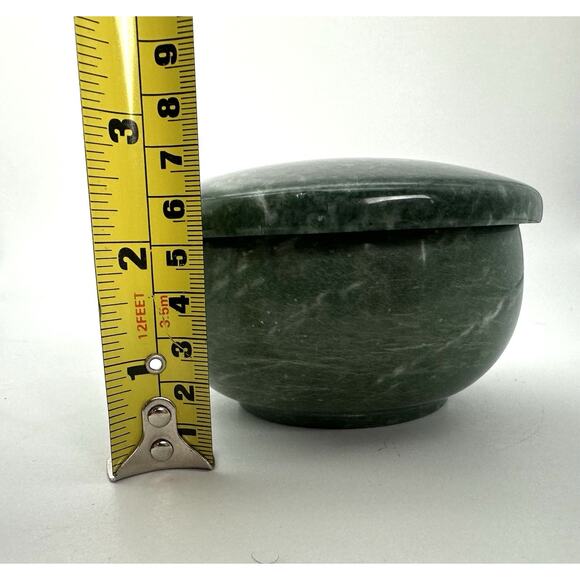 Alabaster Swivel Top Box - Etsy Vintage Italian Genuine Hand Carved Green Round Alabaster Trinket Box Bowl Dish